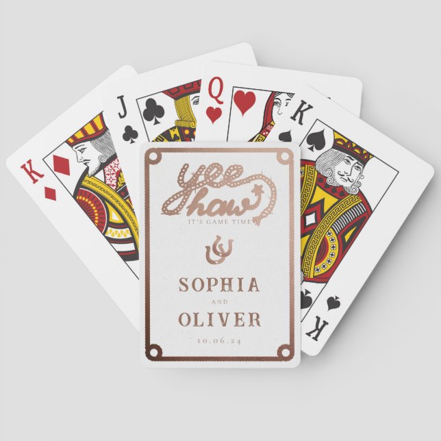 Jeu De Cartes Western Cowboy Pays Mariage rustique (dos)