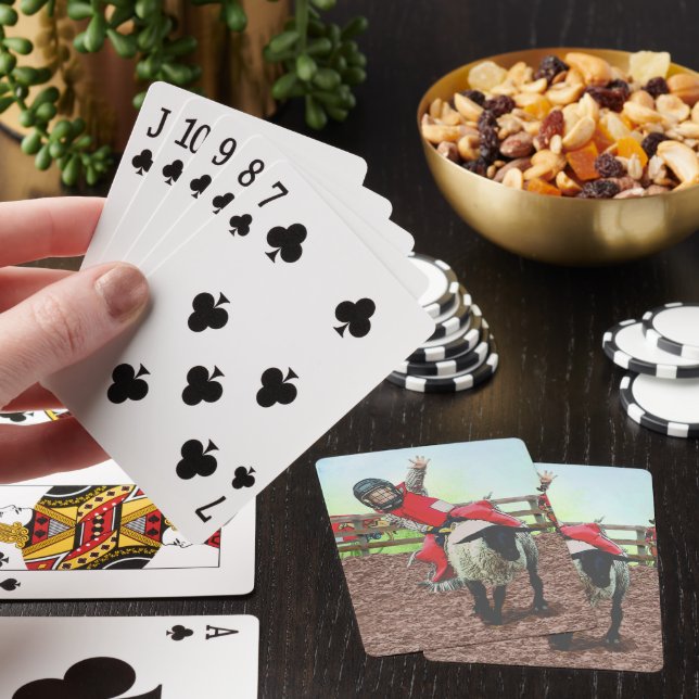 Jeu De Cartes Western Rodeo Cowboy Cowgirl Mutton Buston (In Situ)