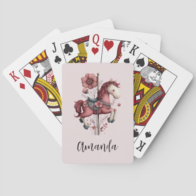 Jeu De Cartes Whimsical Carousel Horse Image (dos)