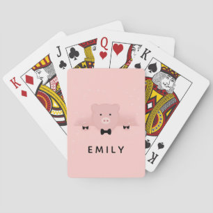 Jeu De Cartes Whimsical pink pig cute Farm Animal
