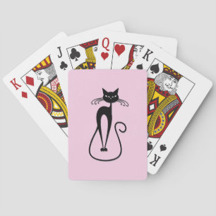 Jeu De Cartes Whimsical Skinny Chat noir rose