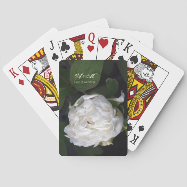Jeu De Cartes White Peony - Photographie florale - Personnalisé (dos)
