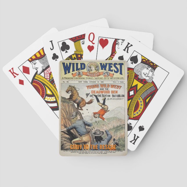 Jeu De Cartes Wild West Poker Cartes Personnaliser Nom Cadeau (dos)