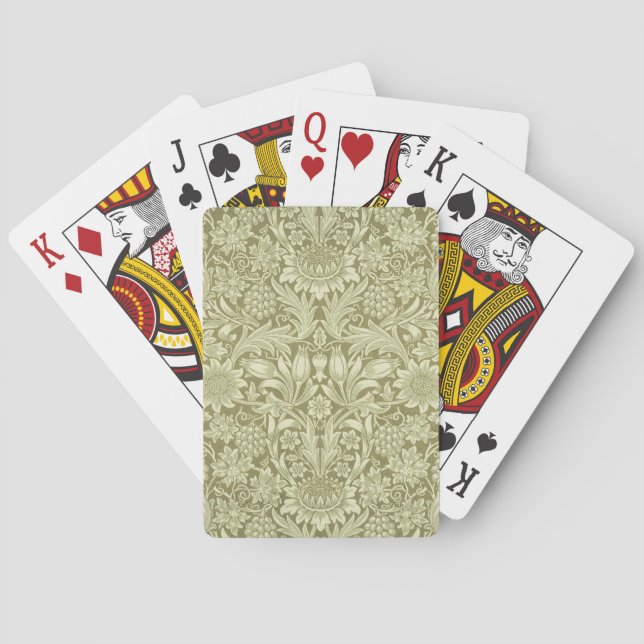 Jeu De Cartes William Morris Fleur verte tournesol (dos)
