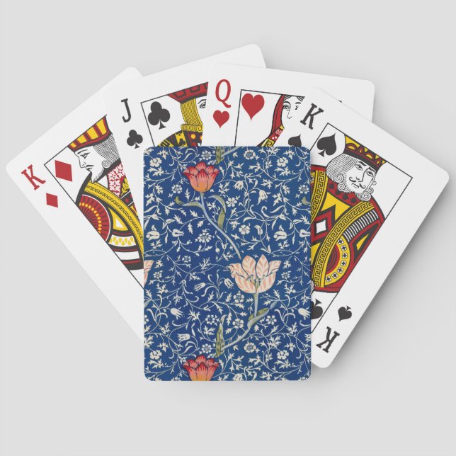 Jeu De Cartes William Morris Medway Floral bleu (dos)