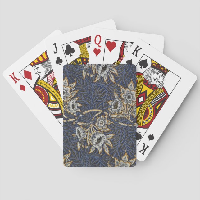 Jeu De Cartes William Morris Tulip Willow Blue Motif (dos)
