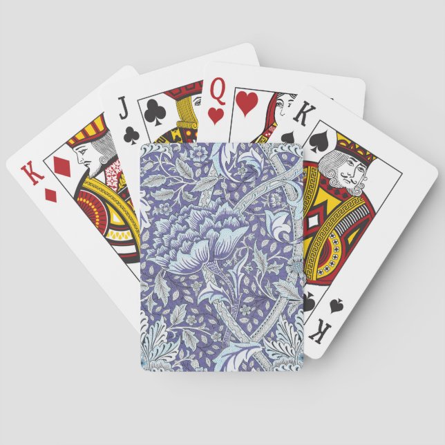 Jeu De Cartes William Morris Windrush fleurs bleues (dos)
