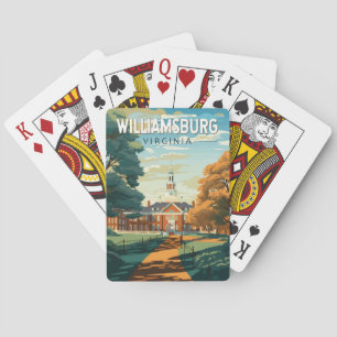 Jeu De Cartes Williamsburg Virginia Travel Art Vintage