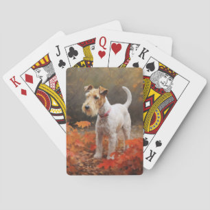 Jeu De Cartes Wirefox Terrier en automne Leaves automne Inspire