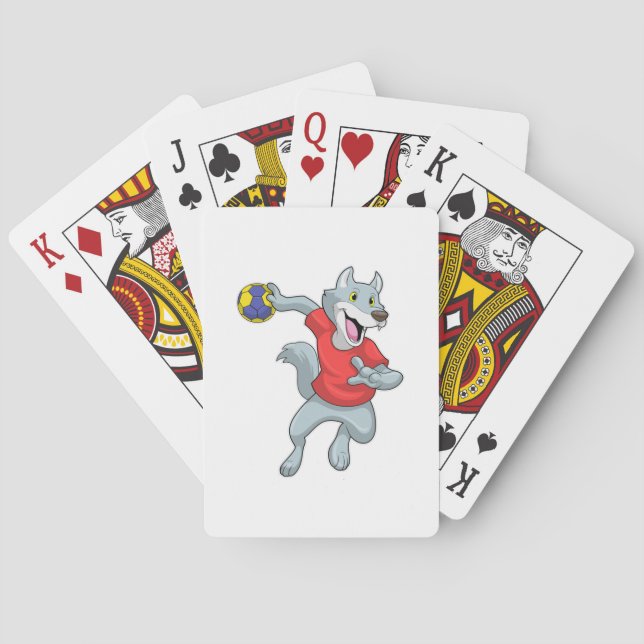 Jeu De Cartes Wolf comme joueur de handball avec Handball (dos)