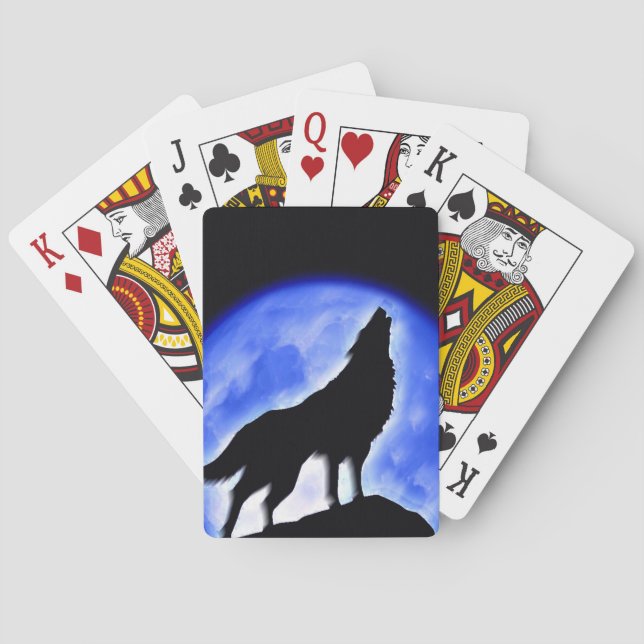 Jeu De Cartes Wolf Howling à Moon (dos)