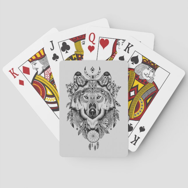 Jeu De Cartes Wolf tribal indien (dos)