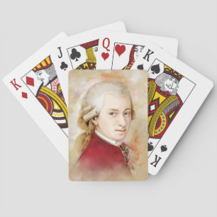 Jeu De Cartes Wolfgang Amadeus Mozart dans le style aquarelle