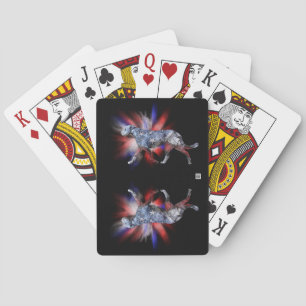 Jeu De Cartes Wolfhound irlandais patriotique rouge blanc et ble