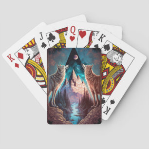 Jeu De Cartes Wolves Mountain Visionary Imaginaire Art