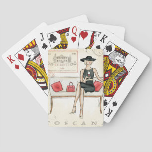 Jeu De Cartes Woman Drinking Red Wine