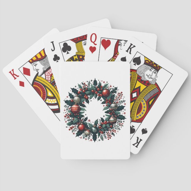 Jeu De Cartes Wreath de Noël (dos)