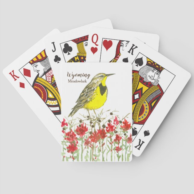 Jeu De Cartes Wyoming Souvenir Indien Paintbrush Meadowlark (dos)