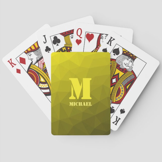 Jeu De Cartes Yellow geometric mesh pattern Monogram (dos)