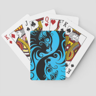 Jeu De Cartes Yin Yang Kittens bleu et noir