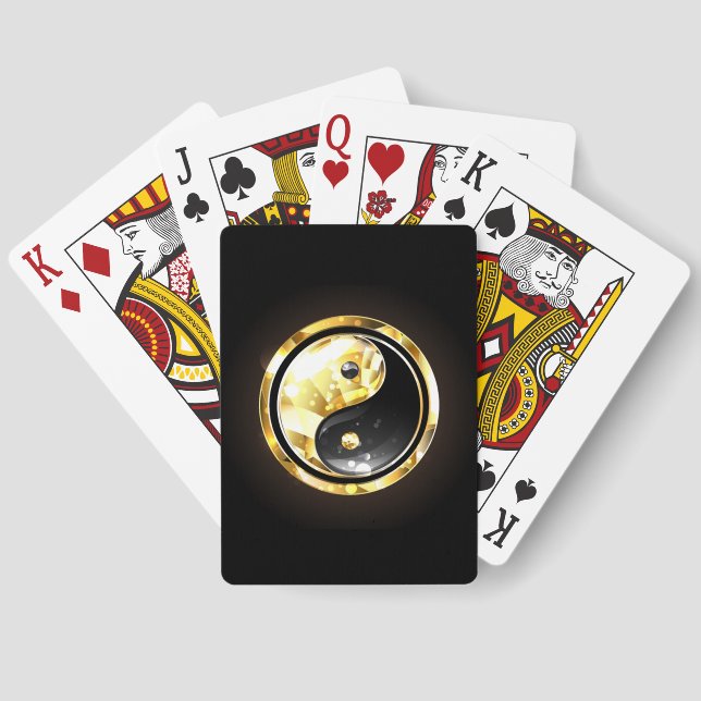 Jeu De Cartes Yin Yang or sur noir (Verso)