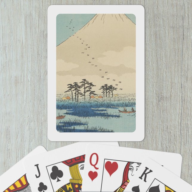 Jeu De Cartes Yoshiwara, Japon : Impression de blocs de bois Vin (Yoshiwara, Japan Playing Cards- Table View)