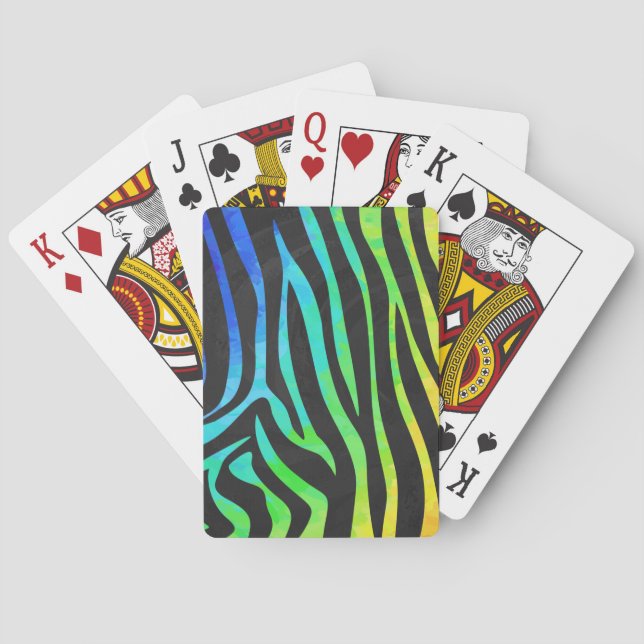 Jeu De Cartes Zebra Black et Rainbow Print (dos)