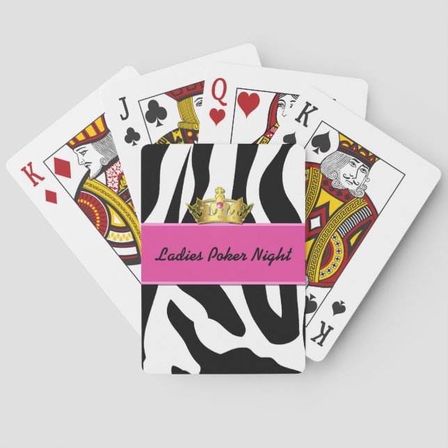 Jeu De Cartes Zebra Print & Crown Ladies Jouer des cartes (dos)