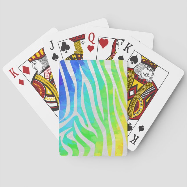 Jeu De Cartes Zebra Rainbow et White Print (dos)