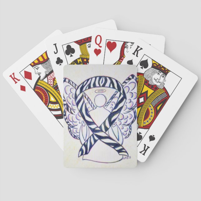 Jeu De Cartes Zebra Stripe Awareness Ribbon Angel Playing Cards (dos)