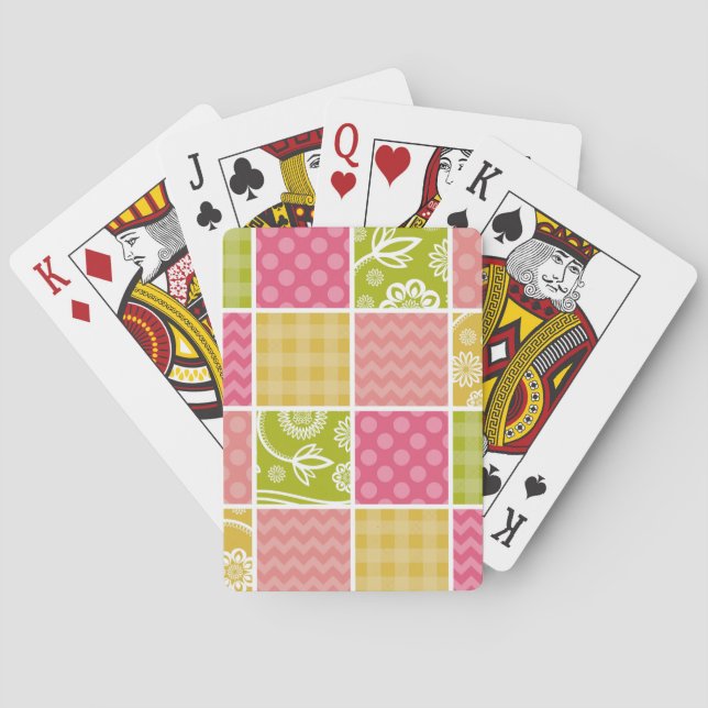 Jeu De Cartes Zigzag, Chevron, Pois, En vichy, Patchwork (dos)