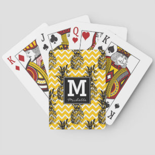 Jeu De Cartes Zigzags ananas   Monogramme