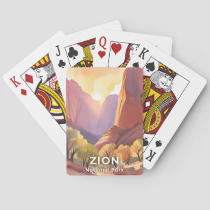 Jeu De Cartes Zion National Park   Aquarelle de voyage