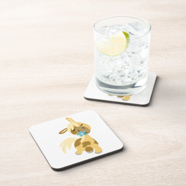 Jeu de Dessous de verre de pivoine bleu et de cart (Côté Droit)
