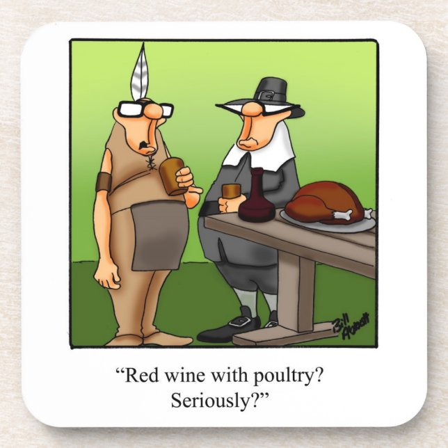 Jeu de Dessous de verre d'Humours à vin amusant (Devant)