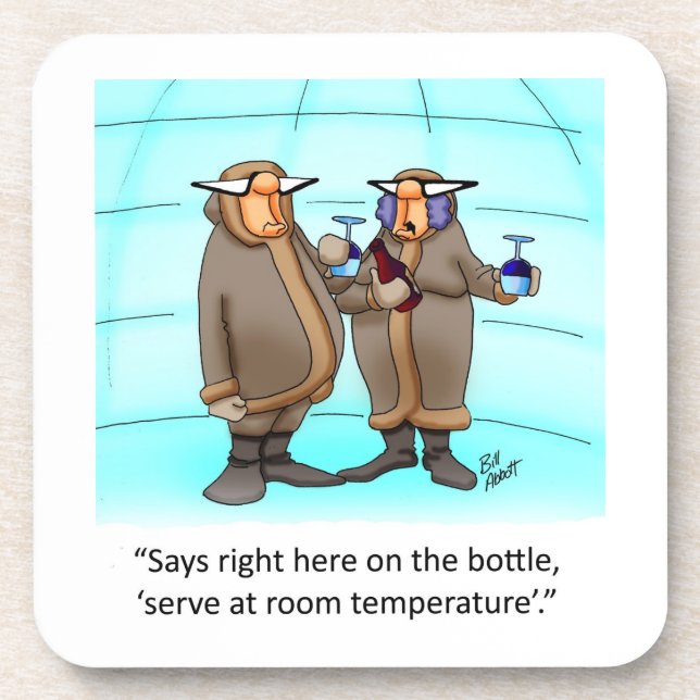 Jeu de Dessous de verre d'Humours à vin amusant (Devant)