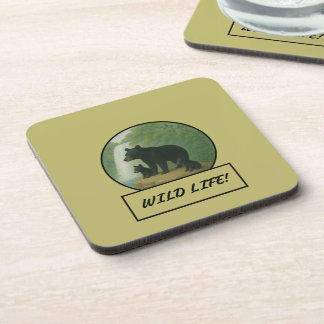 Jeu de Dessous de verre en kaki foncé de l'ours no