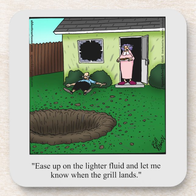 Jeu de Dessous de verre Humour barbecue amusant (Devant)