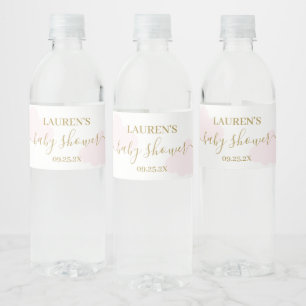 Jeu de Étiquette de boissons de Baby shower rose n