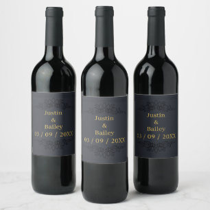 Jeu de Étiquettes de vin Gold Name personnalisé