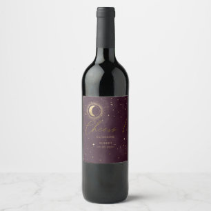 Jeu de Étiquettes de vin Mariage Céleste de Bourgo