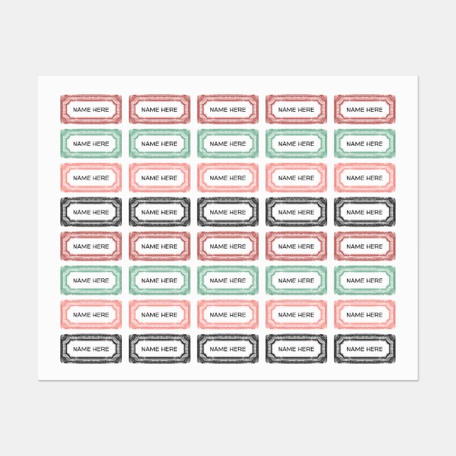 Jeu de Étiquettes vintages 2 (Feuille)