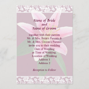 Jeu de Faire-part de mariage stargazer Lily