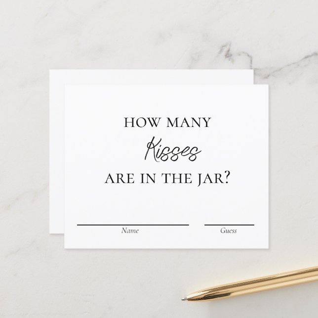 Jeu de Fête des mariées - Baisers pour les cartes  (Devant/Arrière en situation)