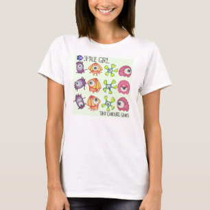 Jeu de fille de l'espace :  Cadre par le T-shirt