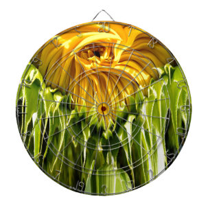 Jeu De Fléchettes Abstrait tournesol rétro funky, géométrie effrayée