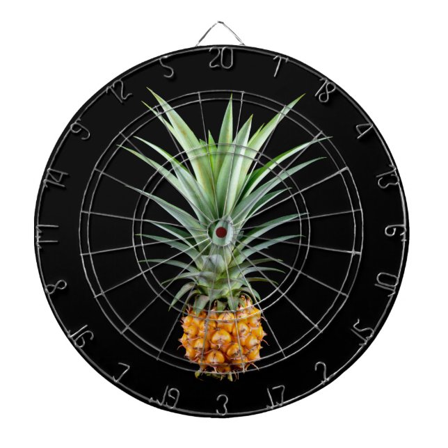 Jeu De Fléchettes ananas minimaliste élégant| arrière - plan noir (Devant)