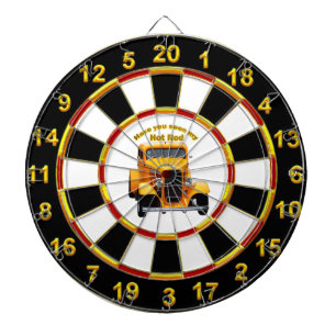 Jeu De Fléchettes Ancien roadster jaune avec revêtement noir or