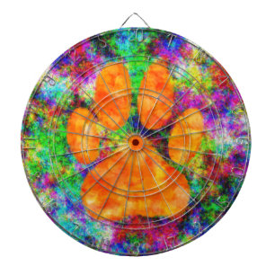 Jeu De Fléchettes Aquarelle Empreinte de patte de chien