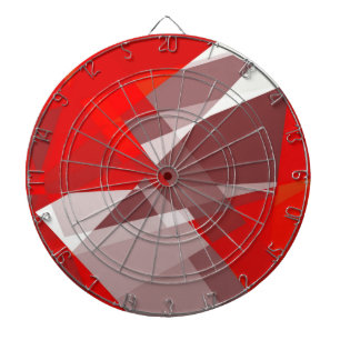 Jeu De Fléchettes Art cubique rétro couleur rouge transparent